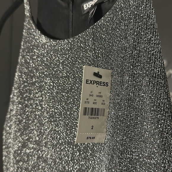 Express Silver Glitter Dress - Picture 5 of 8